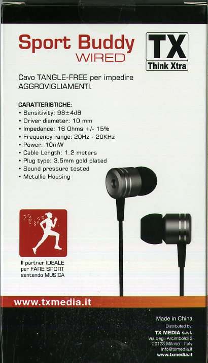 Auricolari TX  - Sport Buddy Wired -Con microfono