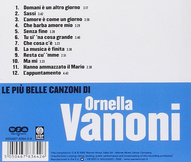 ORNELLA VANONI  - Le Piu' Belle Canzoni Di Ornella Vanoni - CD