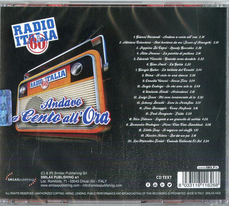 AA.VV. - RADIO ITALIA ANNI 60 - ANDAVO A CENTO ALL'ORA - CD