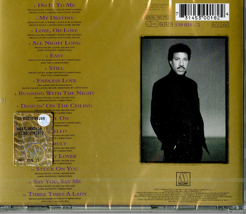 Lionel Richie - Back To Front - CD