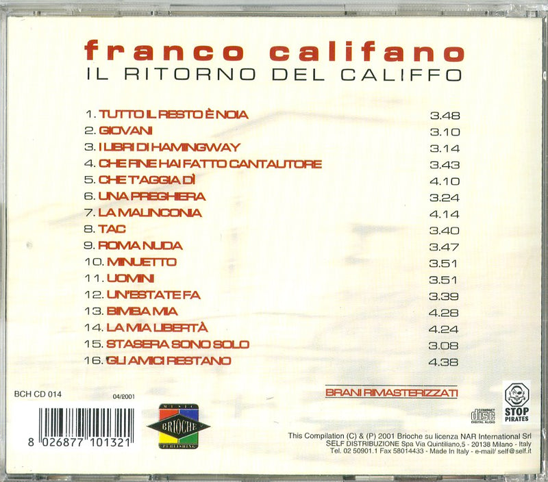 Franco Califano - Il Ritorno Del Califfo - CD