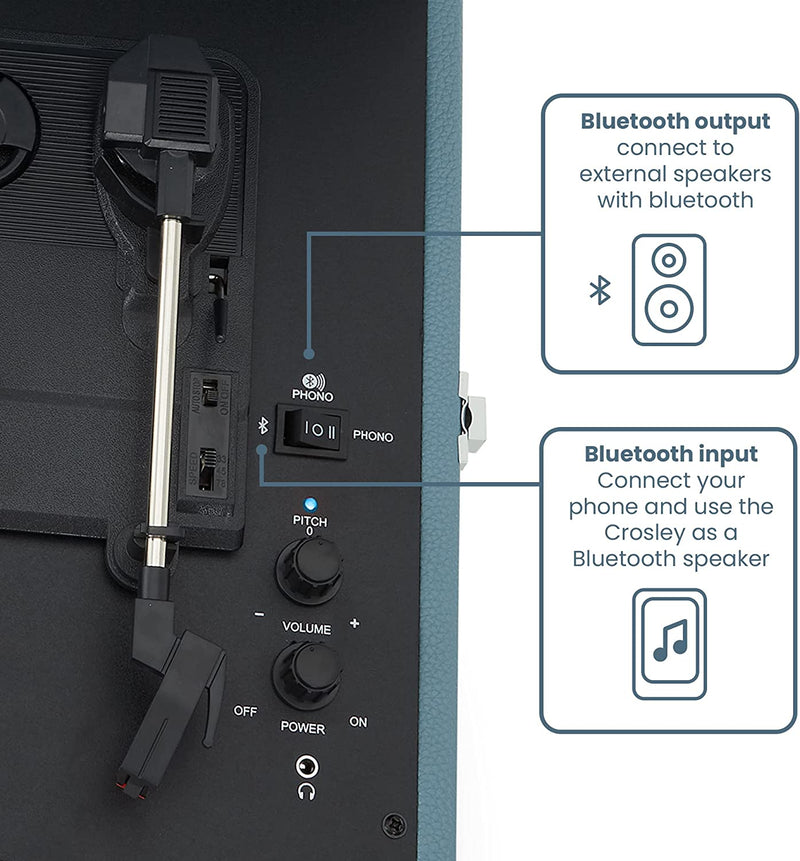 GIRADISCHI CROSLEY VOYAGER - (WASHED BLUE) - BLUETOOTH