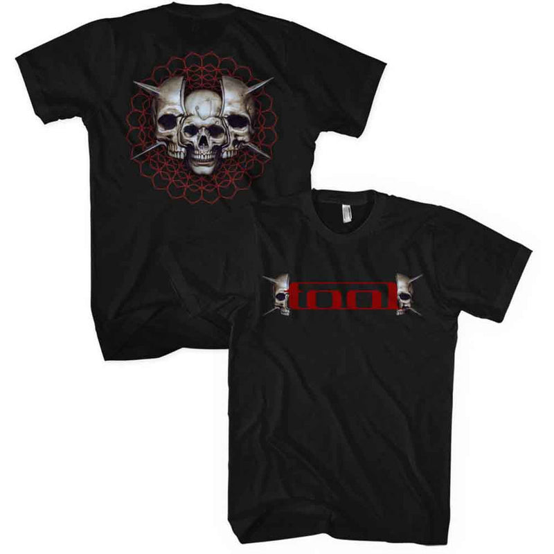 TOOL- Skull Spikes (Black) (Back & Sleeve Print) - T-SHIRT