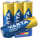 Batteria VARTA LR6 - Longlife Power AA alta intensità di energia blister da 4 pz