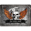 TARGA METALLO OLD SCHOOL BIKER 10X14 CM