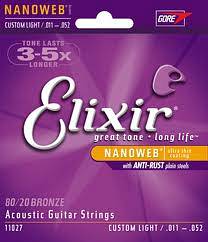 ELIXIR STRINGS - 11027 11/52 CUSTOM LIGHT NANOWEB