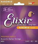 ELIXIR 16052 NANOWEB PHOSPHOR BRONZE LIGHT 12/53