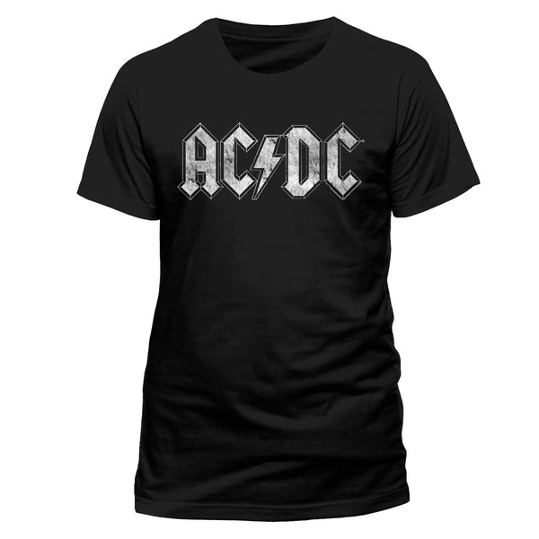 AC/DC - WHITE LOGO DISTRESSED