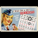 TARGA CALENDARIO METALLO  DIET FOR MONTH 20X30 CM