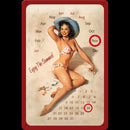 TARGA CALENDARIO METALLO PINUP-ENJOY THE. 20X30 CM