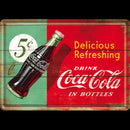 TARGA METALLO COCA COLA DELICIOUS REFRESH 10X14 CM