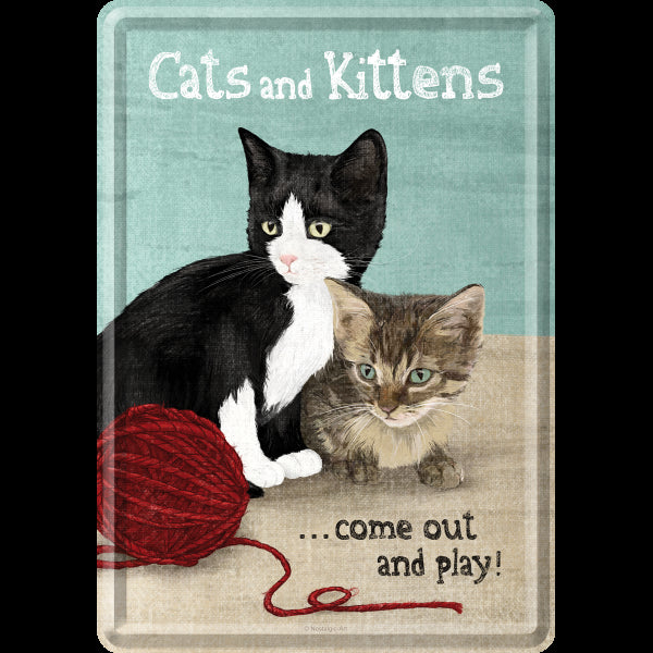 Targa In Metallo 20x30 Cm ‘Distracted By Cats And Piano’ – Regalo Divertente Per Musicisti E Gattari