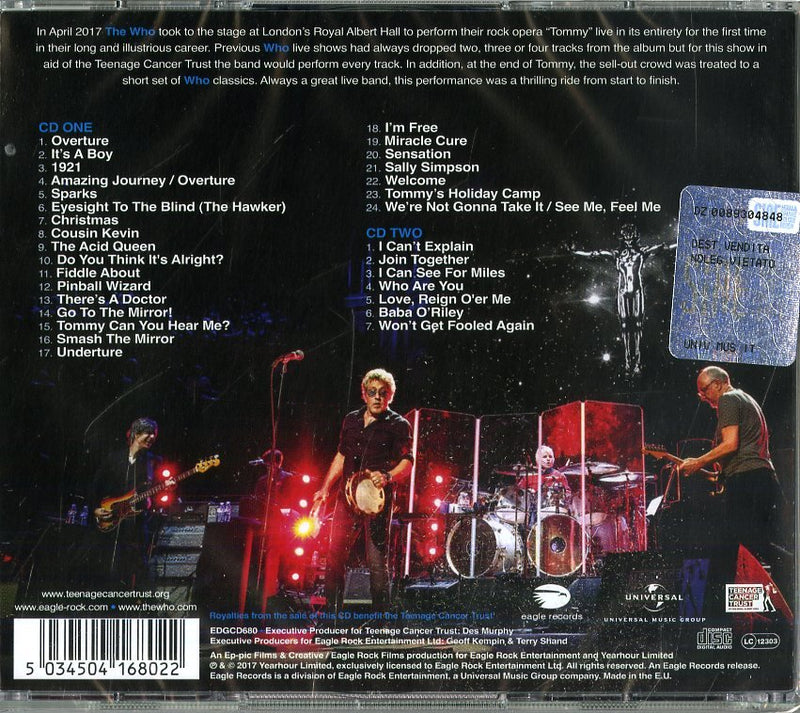 THE WHO  - TOMMY LIVE AT THE ROYAL ALBERT HALL (2CD)