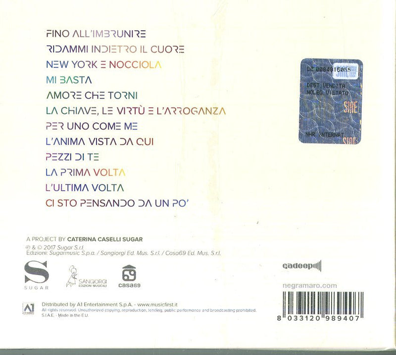 NEGRAMARO - AMORE CHE TORNI - LTD.ED.