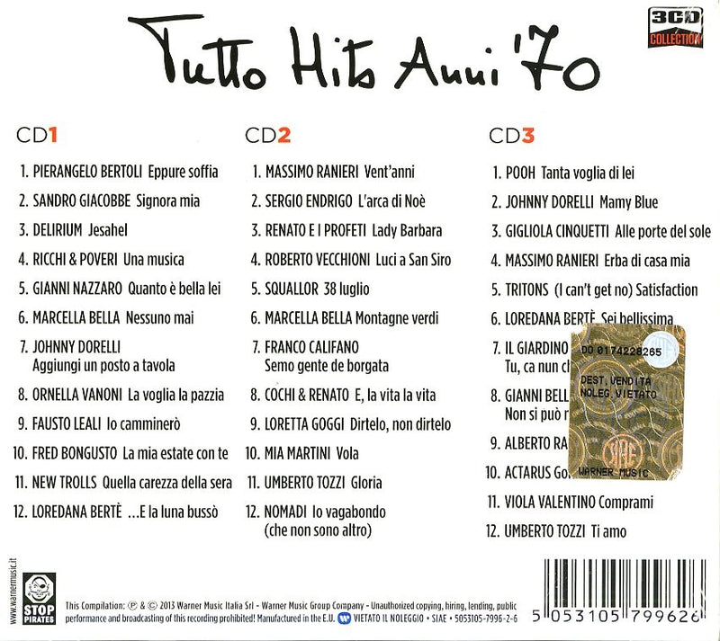 Tutto Hits Anni '70 - Collection (3 Cd)