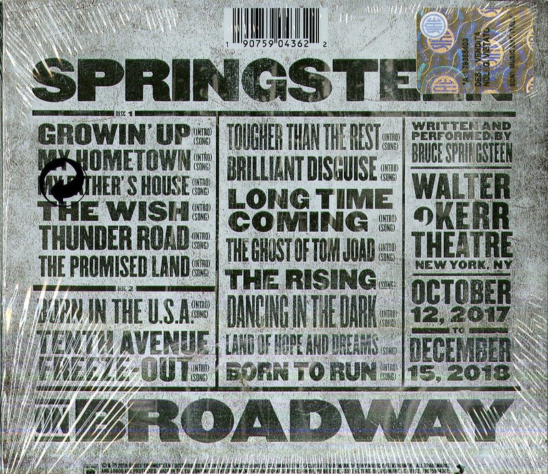 SPRINGSTEEN BRUCE - SPRINGSTEEN ON BROADWAY