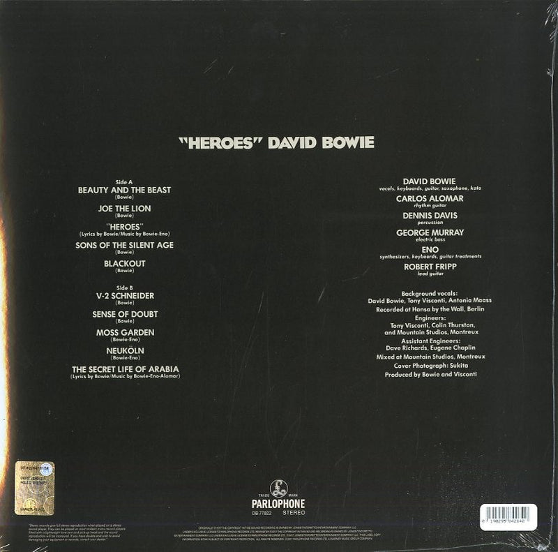 DAVID BOWIE - Heroes (Remastered Version) - Lp