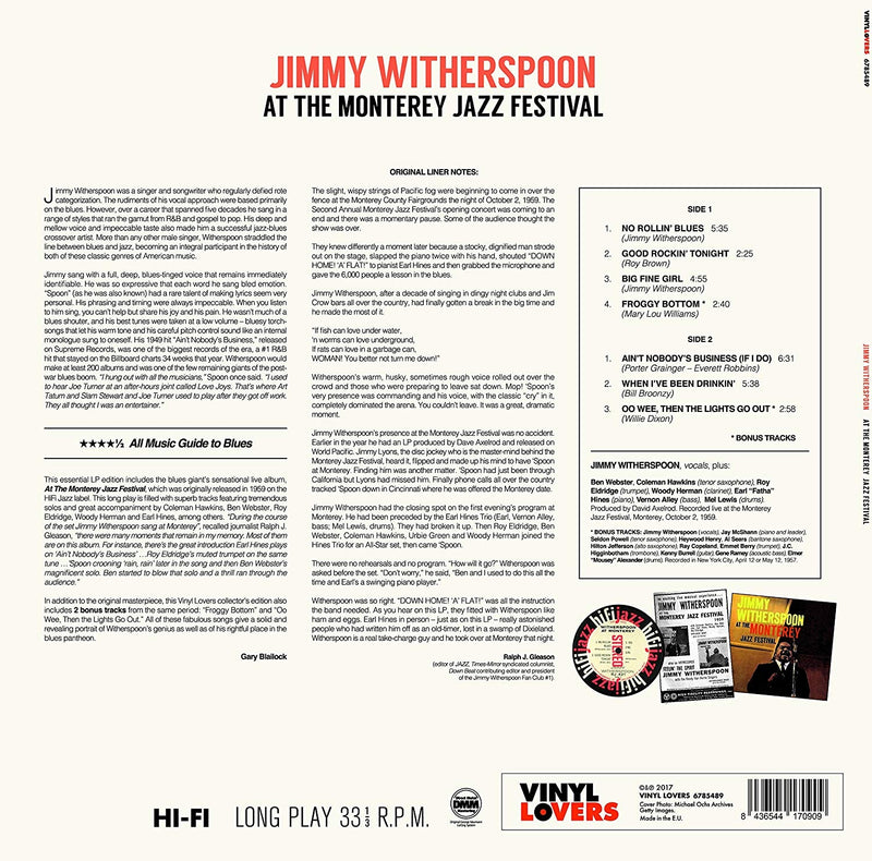 WITHERSPOON JIMMY - AT THE MONTEREY JAZZ FESTIVAL [LP]