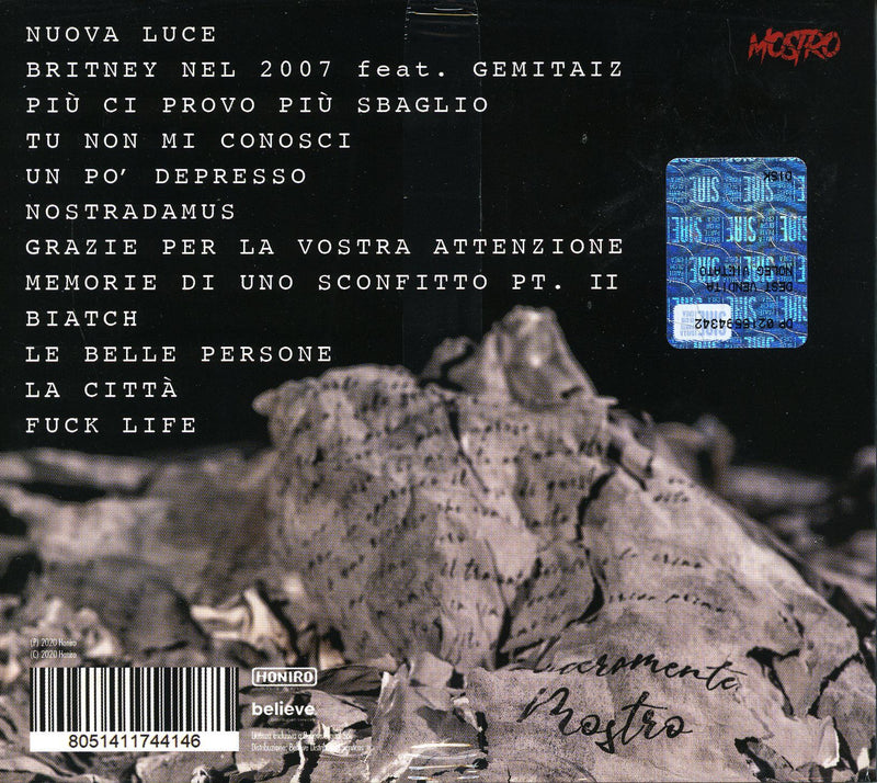 MOSTRO - SINCERAMENTE MOSTRO - CD