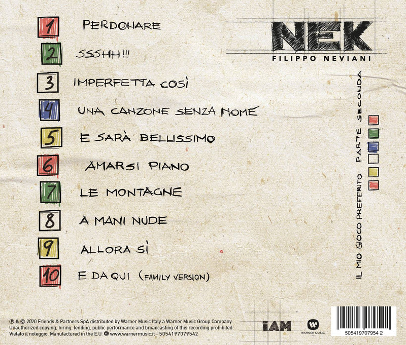 NEK - IL MIO GIOCO PREFERITO (PARTE SECONDA) - CD