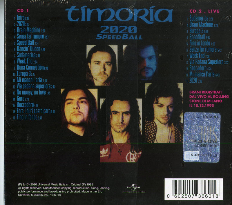 TIMORIA - 2020 SPEEDBALL -2 CD 25° ANNIVERSARIO ED. - CD