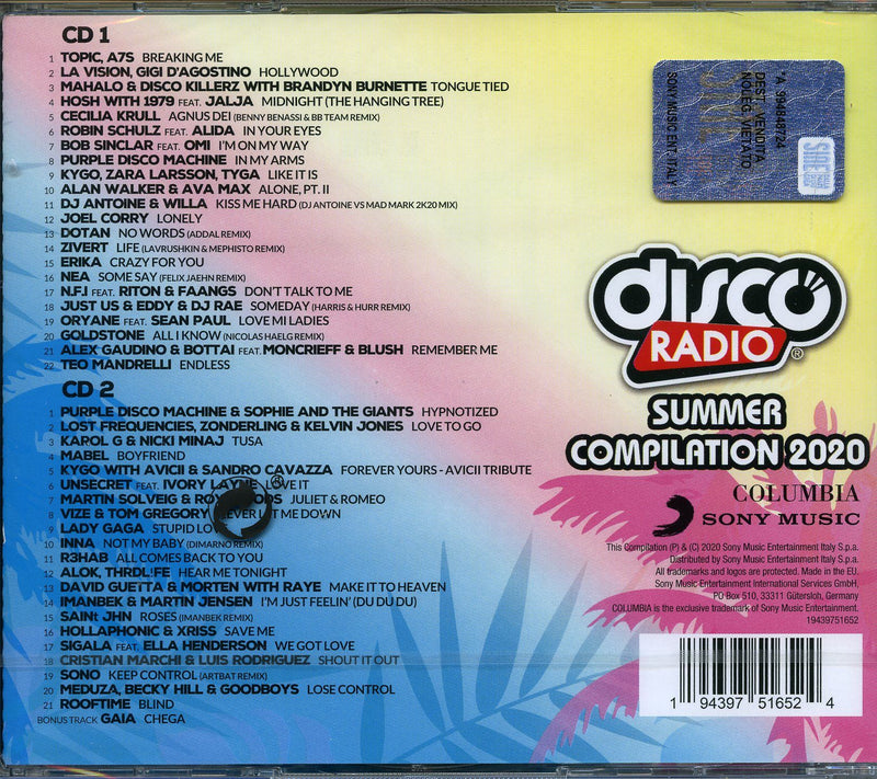 AA.VV. - DISCO RADIO SUMMER 2020 - CD