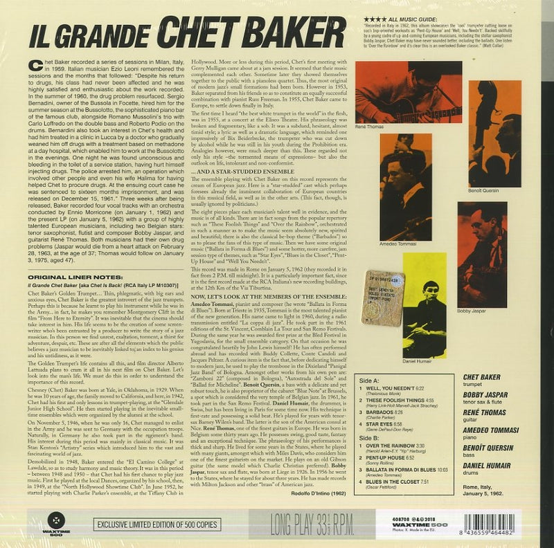 BAKER CHET - IL GRANDE [LTD ED LP]