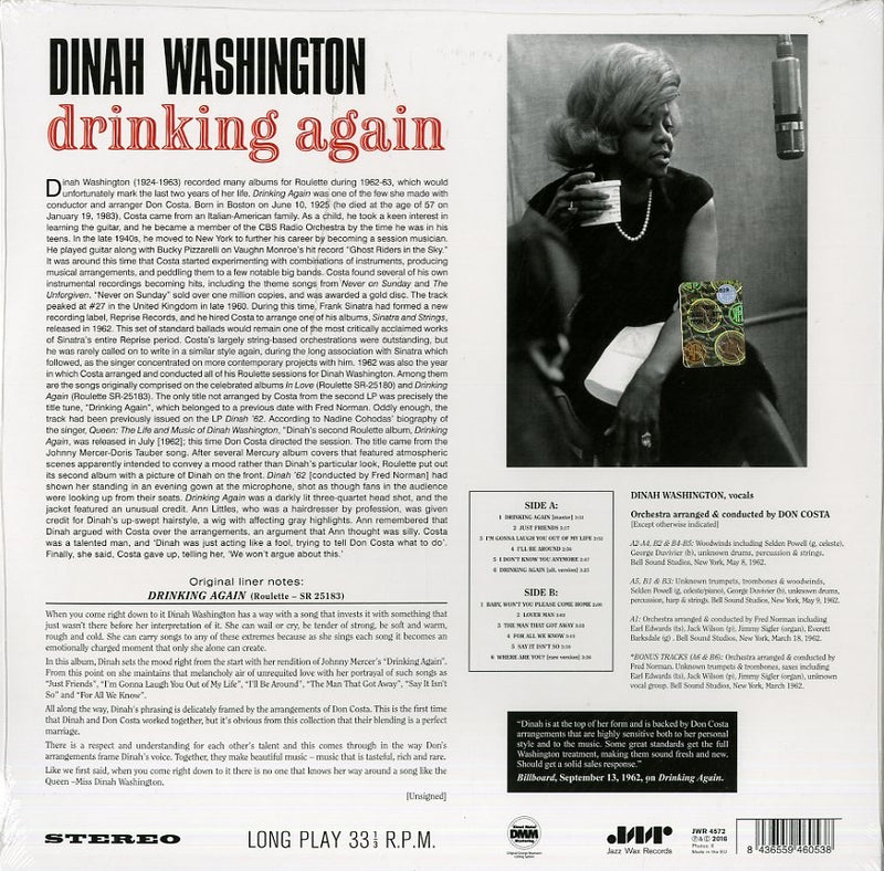 WASHINGTON DINAH - DRINKIG AGAIN [LP]