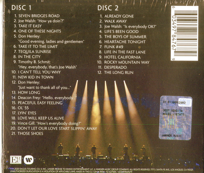 EAGLES - LIVE FROM THE FORUM MMXVIII - CD