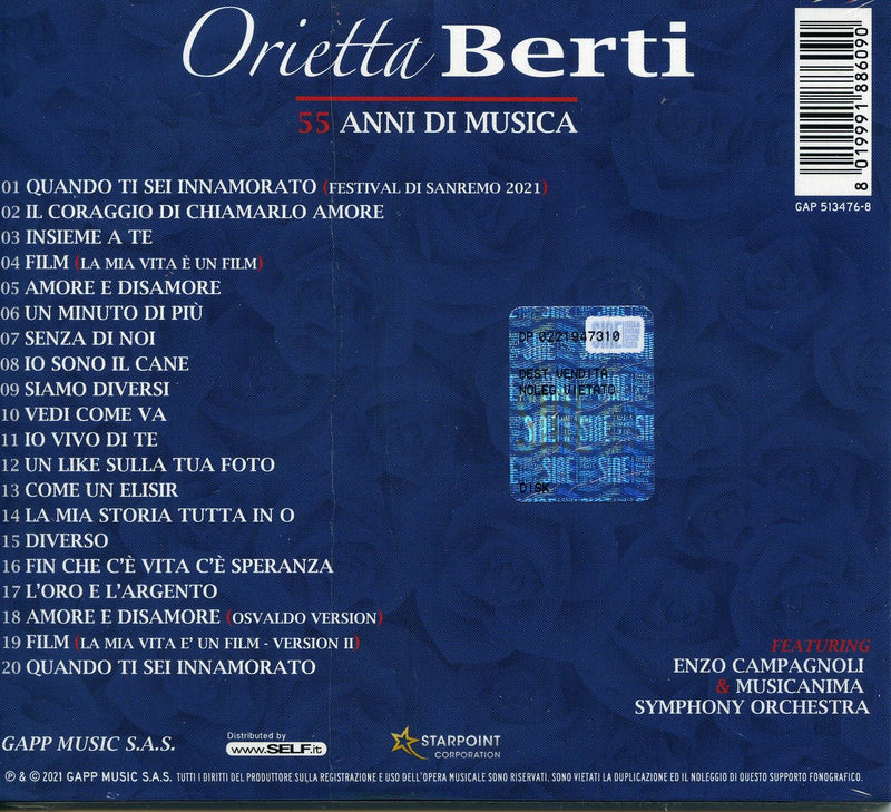 BERTI ORIETTA - LA MIA VITA E' UN FILM - SANREMO 2021 - CD