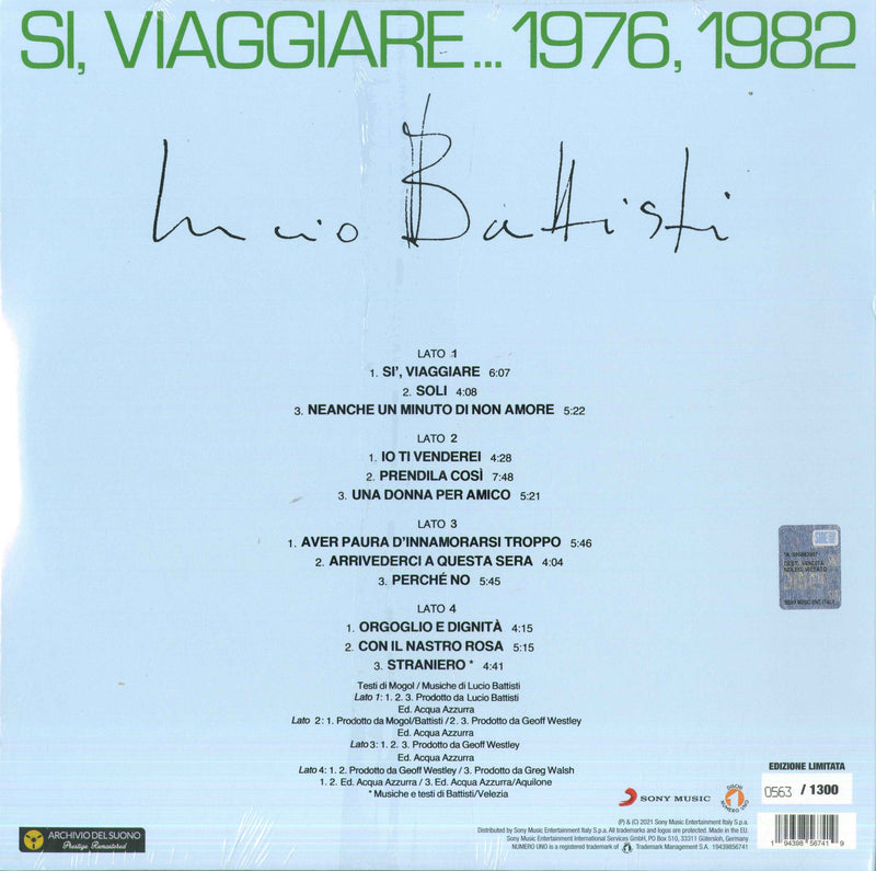 BATTISTI LUCIO - SI VIAGGIARE... 1976, 1982 (140 GR VINILE VERDE) - LP