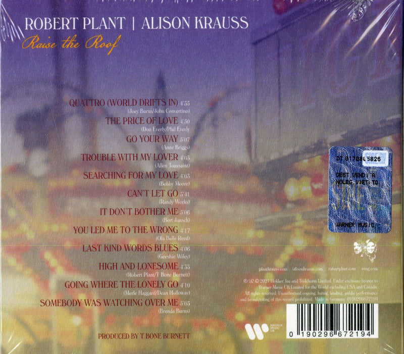 ROBERT PLANT & ALISON KRAUSS - RAISE THE ROOF - CD