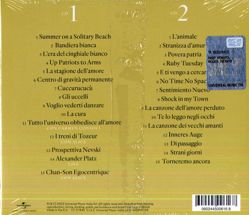 BATTIATO FRANCO - CORRENTI GRAVITAZIONALI - 2CD - CD