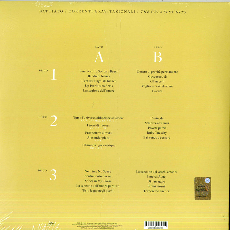 BATTIATO FRANCO - CORRENTI GRAVITAZIONALI - 3LP BOXSET (Vinyl Gatefold). - LP