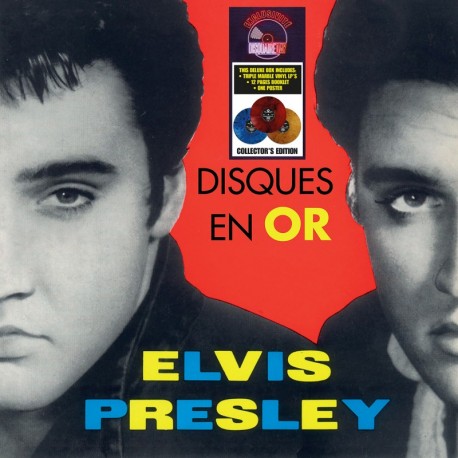 PRESLEY ELVIS - LES DISQUES EN OR D'ELVIS (ELVIS' GOLDEN RECORD) - 3LP SET - MARBLE GOLDEN, TRA - LP