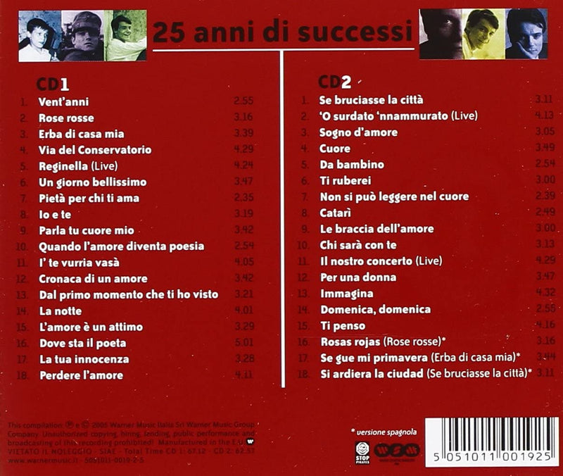 RANIERI MASSIMO - 25 ANNI DI SUCCESSI - CD