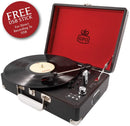 Giradischi Gpo Attache (Nero) A Valigetta Retro Con Usb Funzione Record