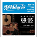 CORDE CHITARRA ACUSTICA 12CORDE D'ADDARIO EZ940