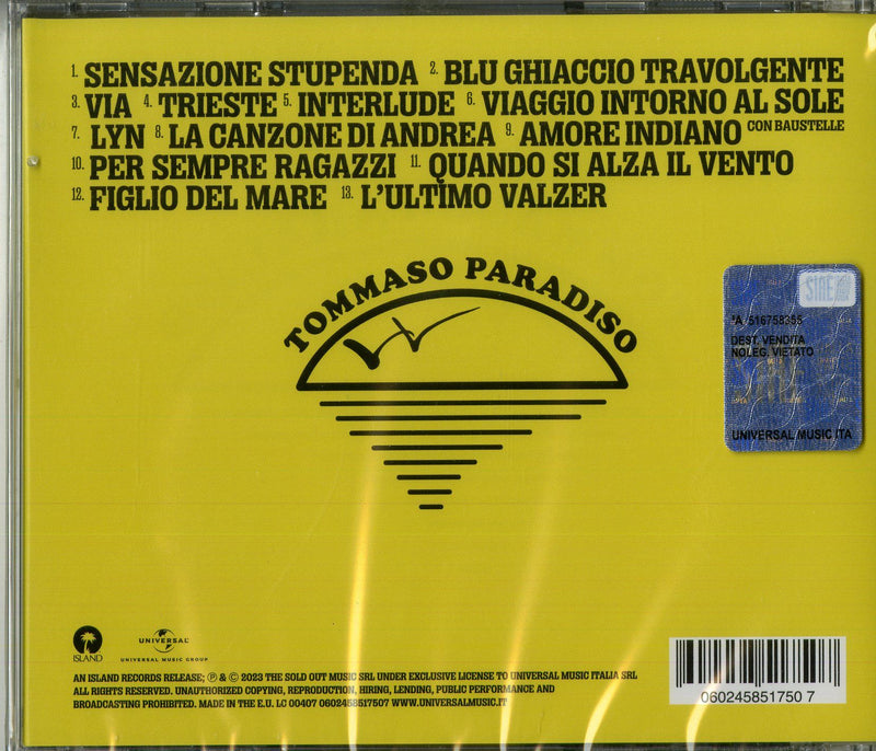 PARADISO TOMMASO - SENSAZIONE STUPENDA - CD