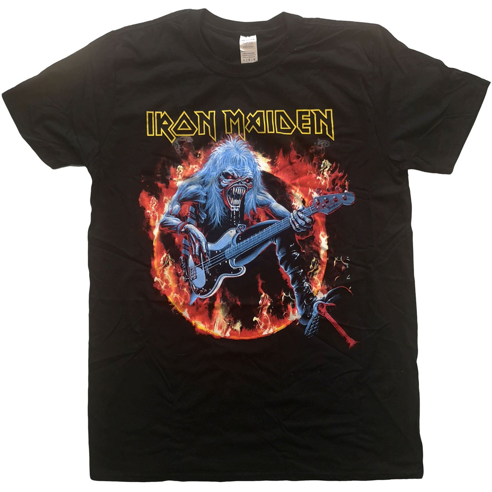 Felpa Con Cappuccio Iron Maiden 'Fear Live Flames' - Uomo, Nero, Regular Fit, Merchandising Ufficiale